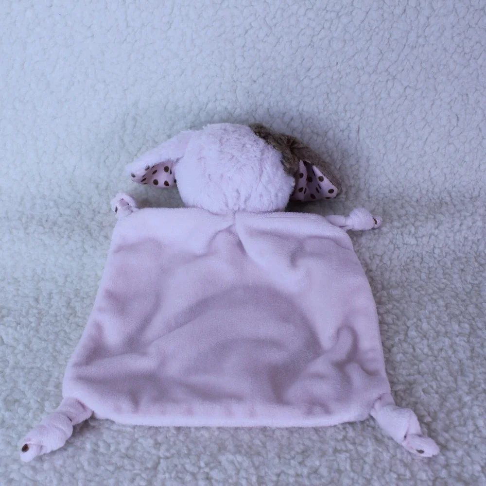 LOVEY PUPPY Dog Bearington Pink Plush‎ SECURITY BLANKET 6.5